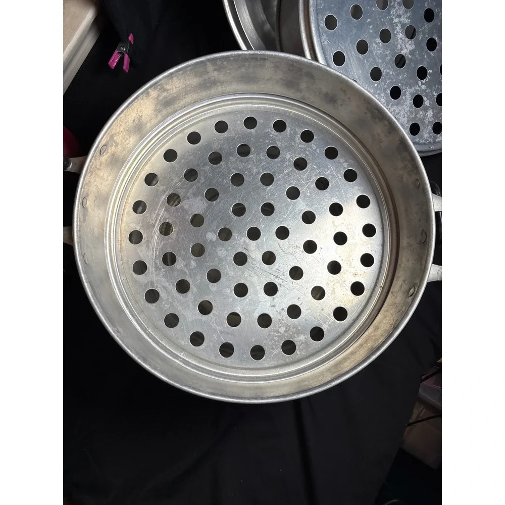 Chue Chin Hua Crocodile 30cm Aluminum 3 Tier Steamer Pot Set Thailand Vintage